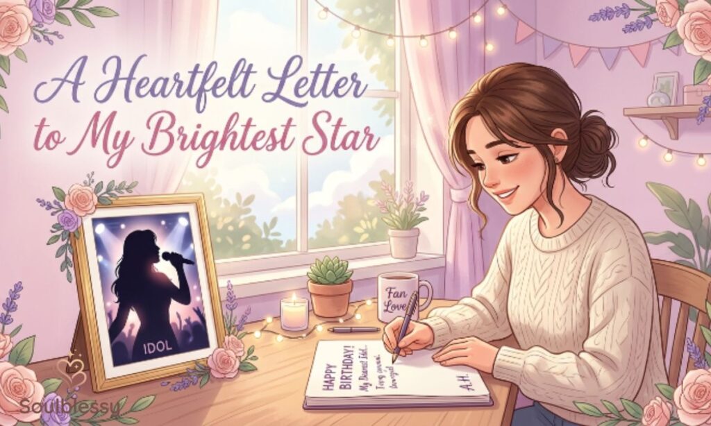  Fan writing emotional birthday wishes for an admired idol
