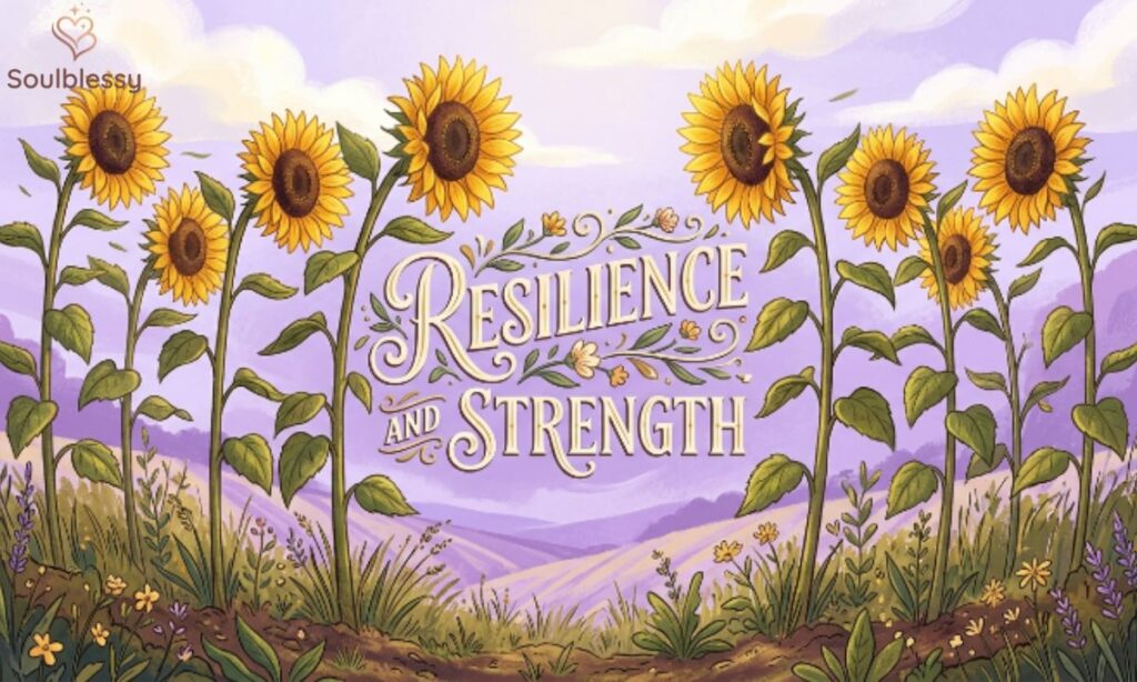 Strong sunflowers standing tall representing growth and resilience
