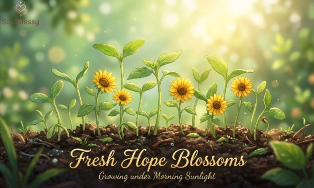 Sunflowers growing in sunlight representing hope and fresh beginnings