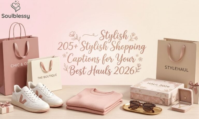 Stylish shopping haul featured image with shopping bags and fashion accessories for Instagram captions.