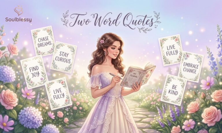 Two Word Quotes About Life Strength and Courage with inspirational floral design