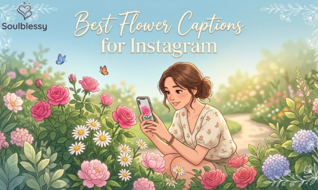 Woman photographing colorful flowers with elegant floral decorations.
