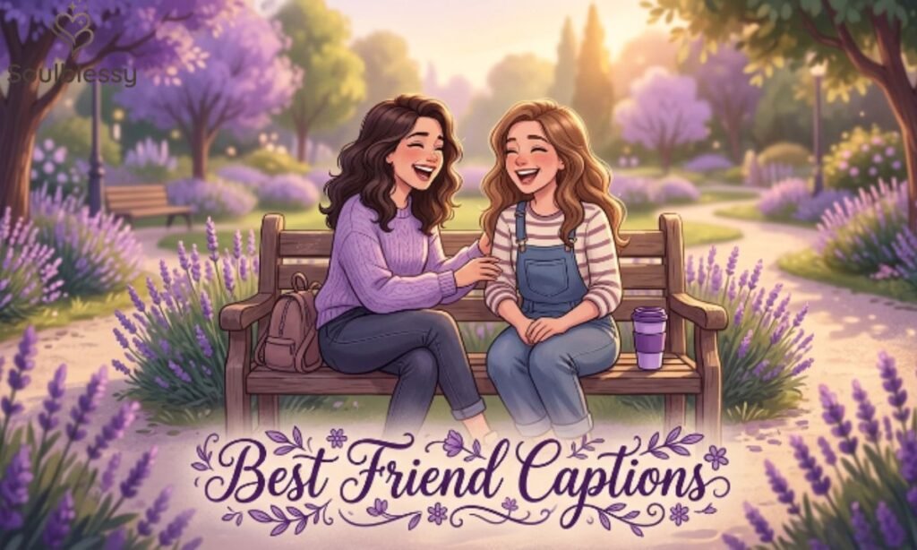 Best friend captions image showing two best friends enjoying a meaningful moment together.