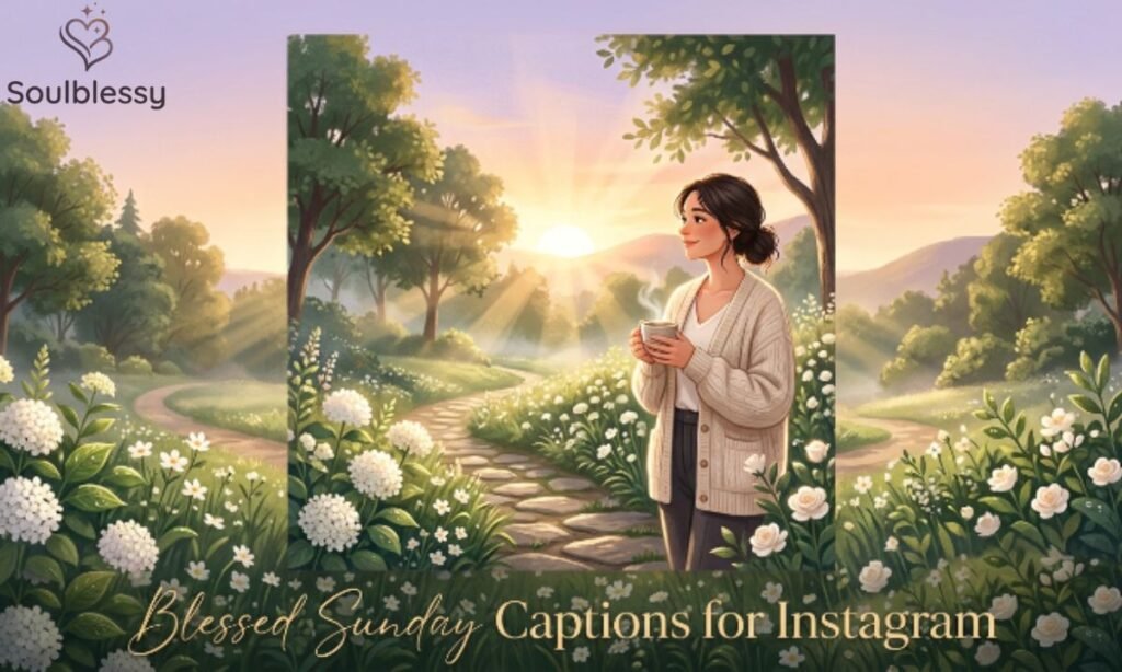 Peaceful Sunday sunrise with flowers and relaxing morning atmosphere.