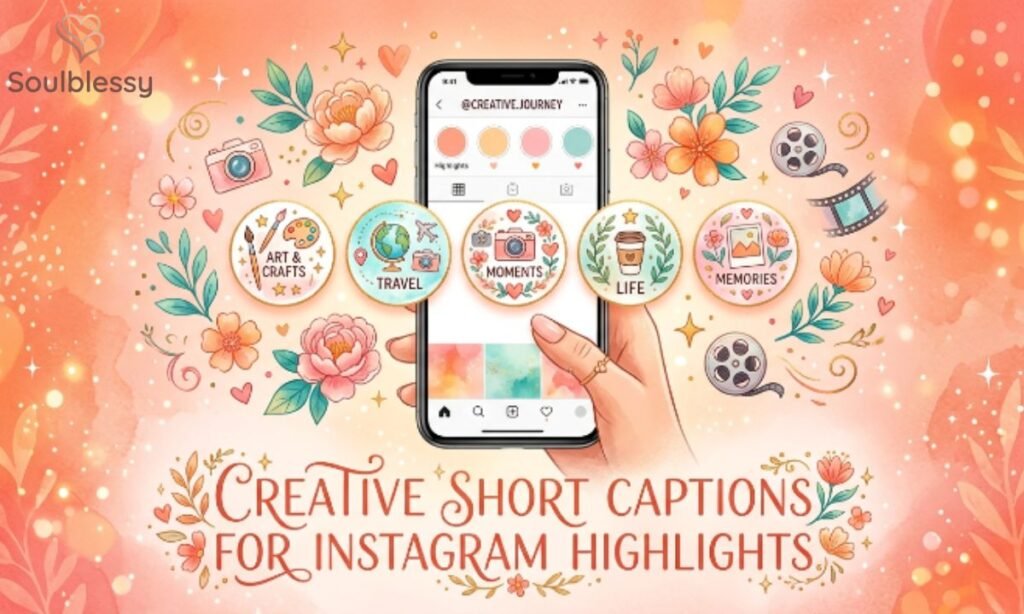 Creative Instagram highlight captions illustration.