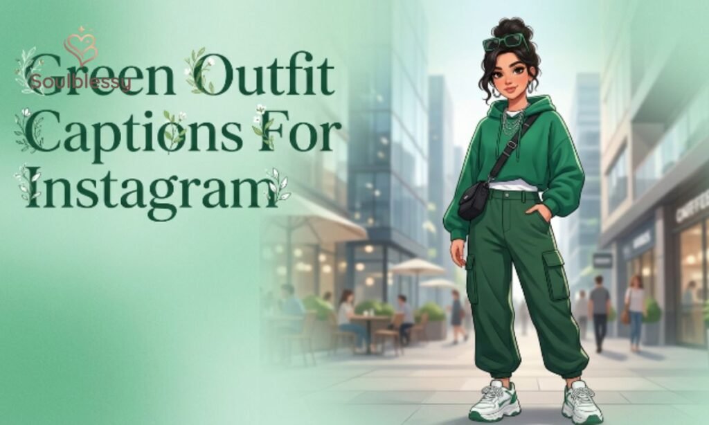 Woman posing in a trendy green outfit for Instagram.