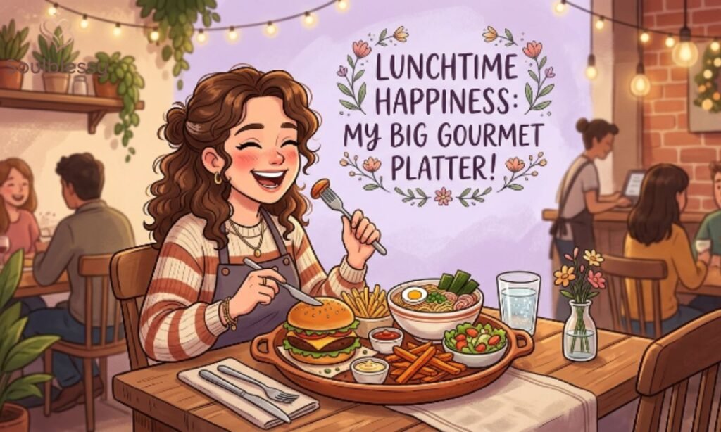 Lunch lover captions image showing food enthusiasts enjoying lunch.