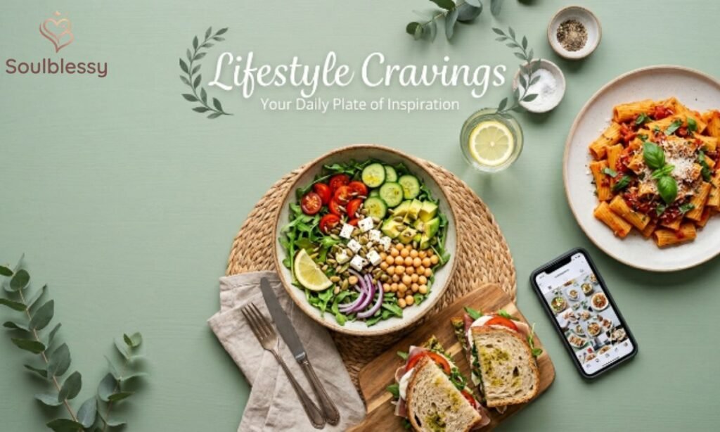 Lunch picture captions image with food photography setup.