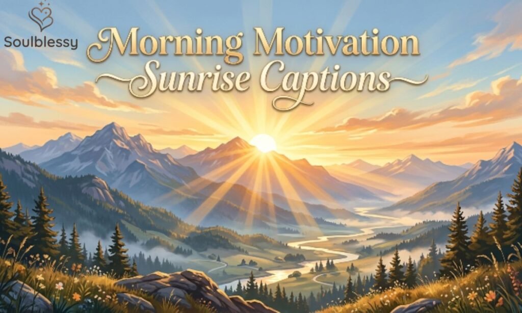 Motivational sunrise image with mountains and golden sunlight.
