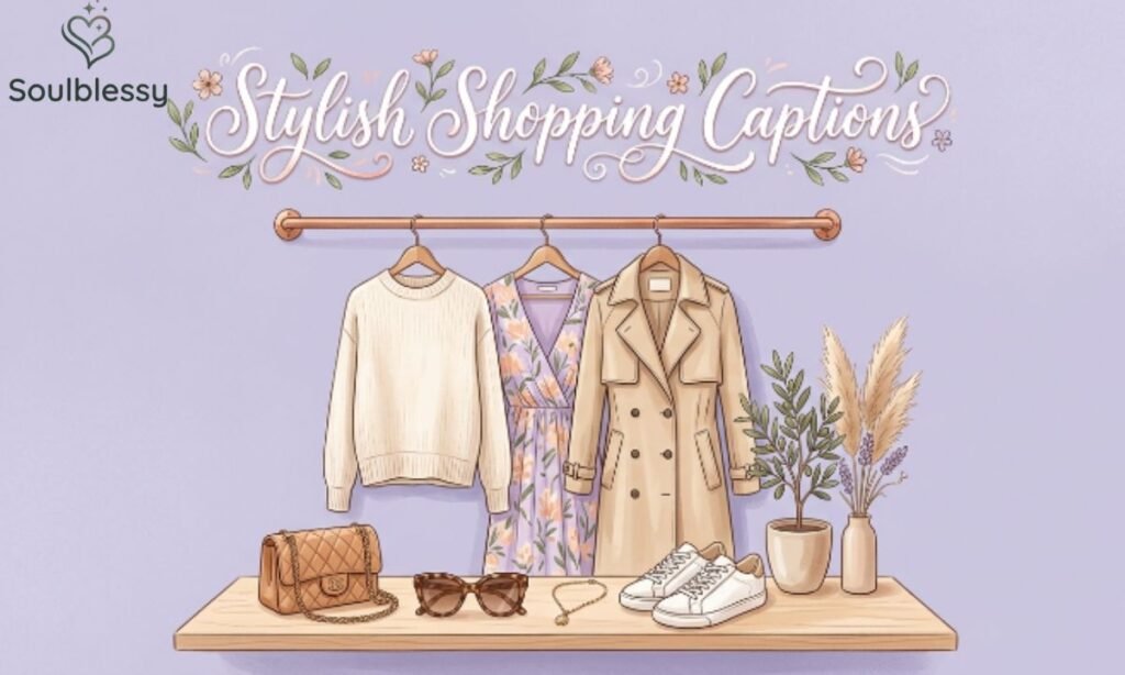 Fashion shopping illustration for stylish shopping captions section.