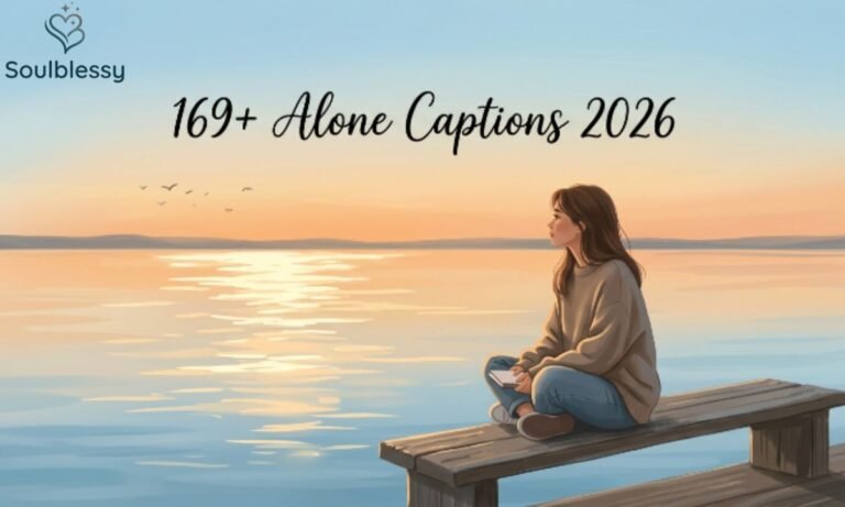 Peaceful person sitting alone beside a lake during sunset representing alone captions.