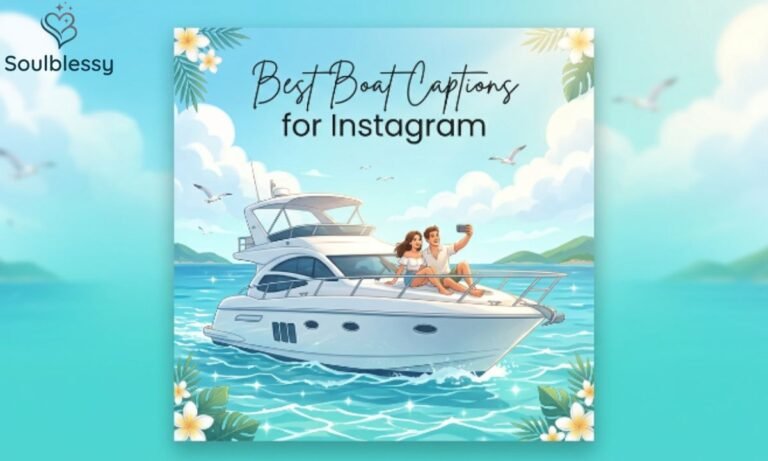 Best Boat Captions for Instagram feature image with luxury boat on blue ocean