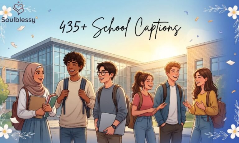 School captions feature image with happy students at school