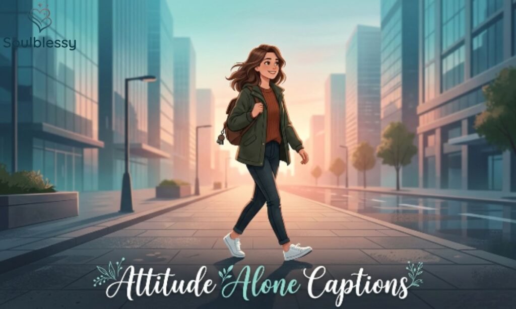 A confident person walking alone in a peaceful city street.
