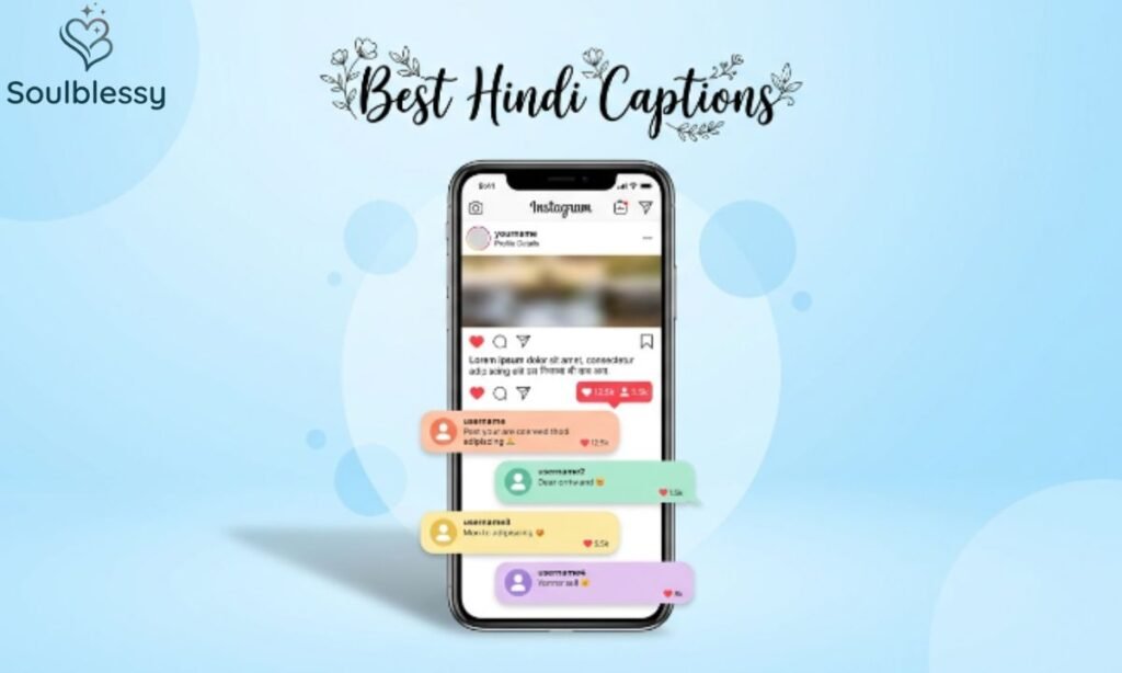 Beautiful Hindi captions for Instagram social media illustration