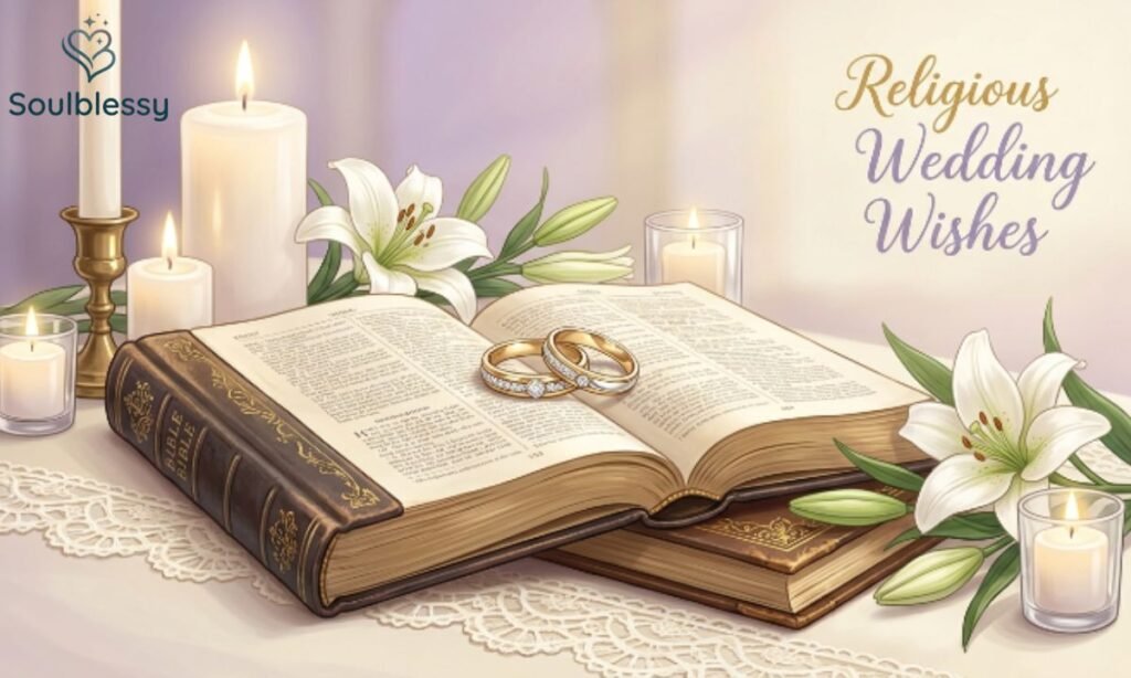 Wedding rings with floral decorations symbolizing faith and marriage