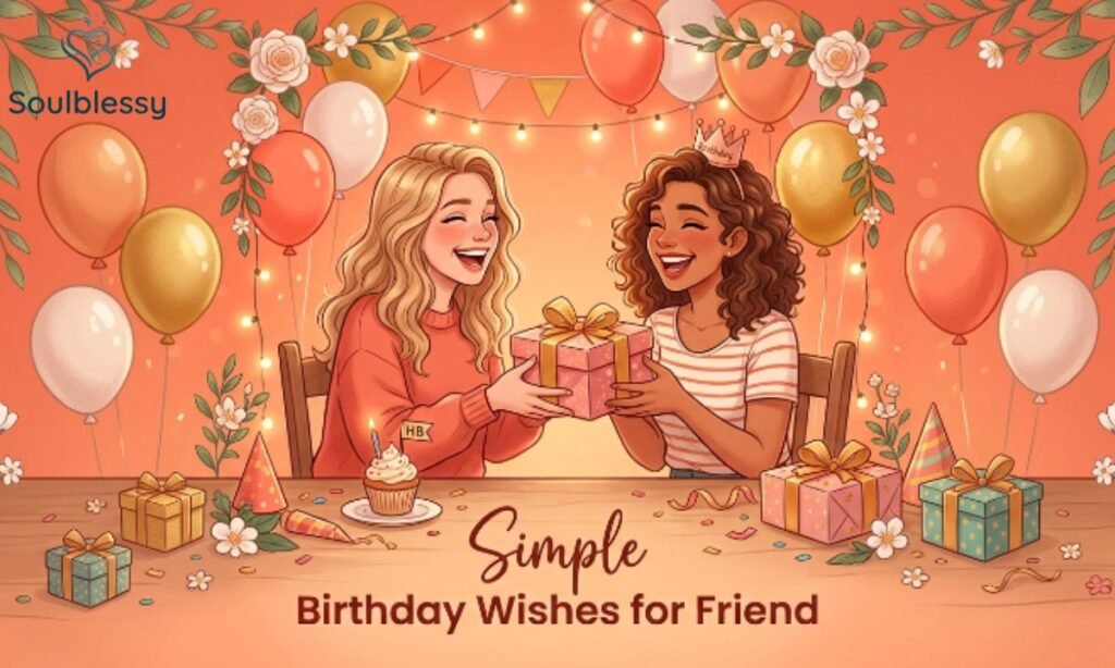 Simple birthday wishes for friend with joyful birthday celebration