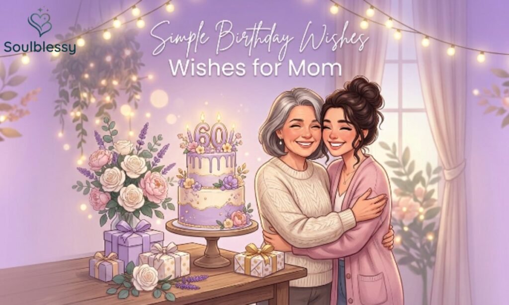 Simple birthday wishes for mom with loving birthday celebration