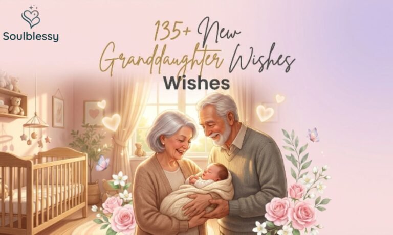 Heartfelt New Granddaughter Wishes illustration with loving grandparents and newborn baby