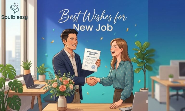 Best Wishes for New Job illustration with colleagues celebrating a new career opportunity