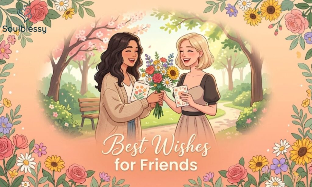 Best Wishes for Friends image showing love, support and meaningful friendship