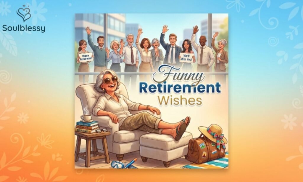 Best Wishes for Retirement with funny retirement wishes illustration