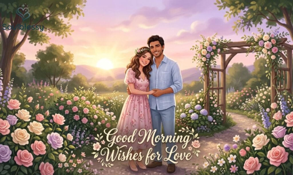 New Latest Good Morning Wishes for Love romantic sunrise illustration