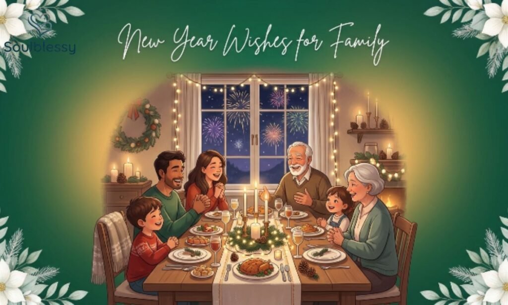 New Year Wishes for Family celebration illustration